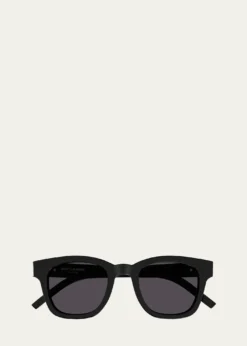 Saint LaurentMen's M124 Nylon and Acetate Rectangle Sunglasses