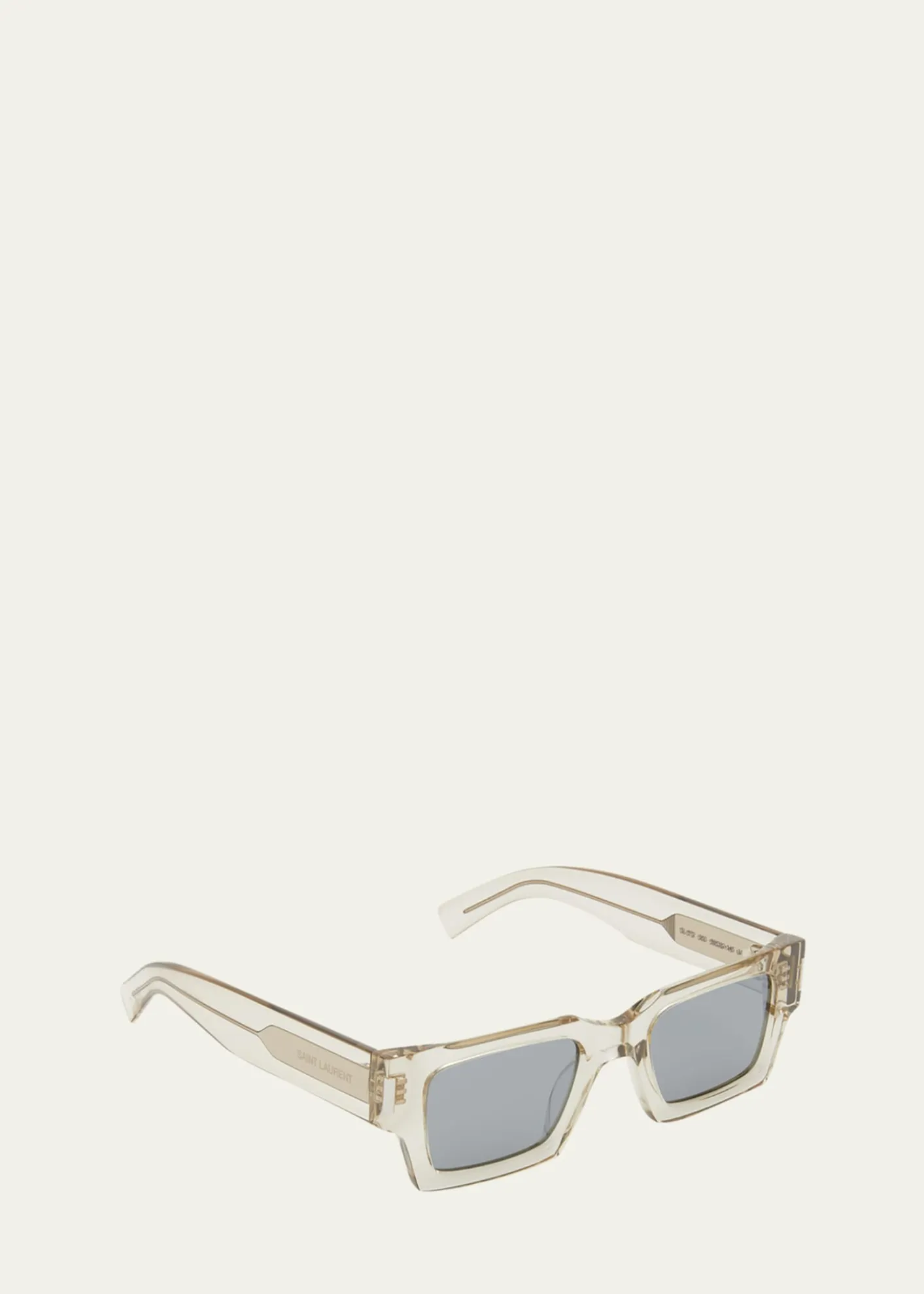 Saint LaurentMen's Rectangle Acetate Sunglasses with Logo
