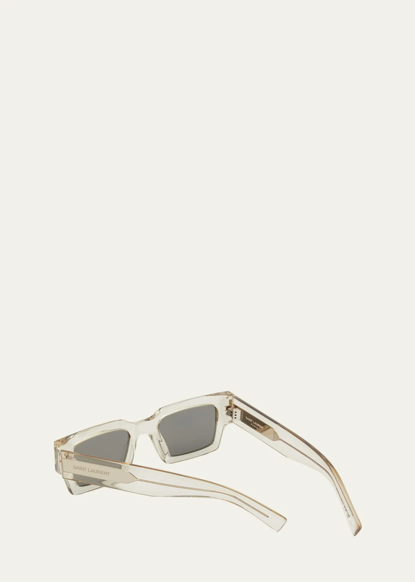 Saint LaurentMen's Rectangle Acetate Sunglasses with Logo
