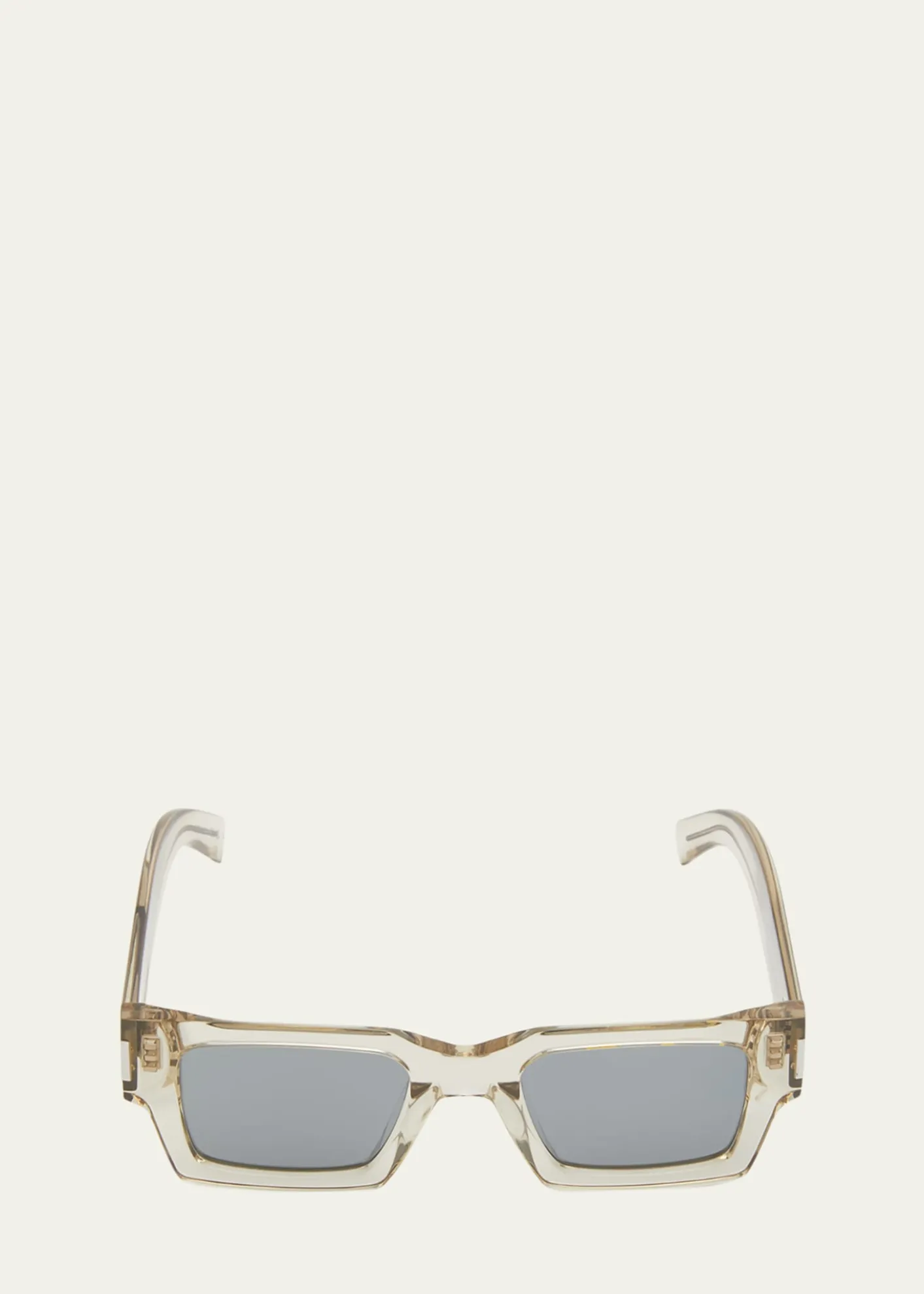 Saint LaurentMen's Rectangle Acetate Sunglasses with Logo
