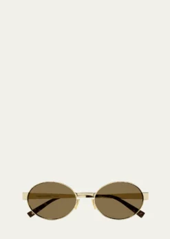 Saint LaurentMen's Round Nylon and Metal Sunglasses