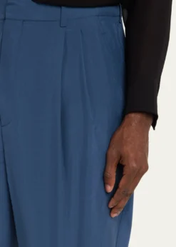 Saint LaurentMen's Silk Habotai Pleated Trousers