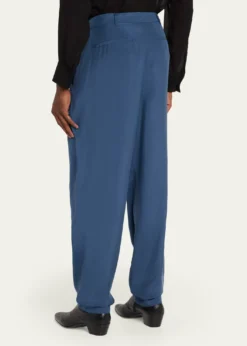 Saint LaurentMen's Silk Habotai Pleated Trousers