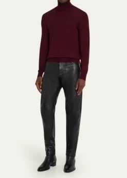 Saint LaurentMen's Slim Textured Leather Pants