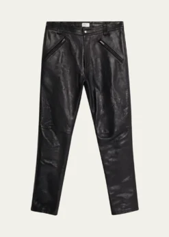 Saint LaurentMen's Slim Textured Leather Pants