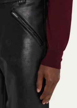 Saint LaurentMen's Slim Textured Leather Pants