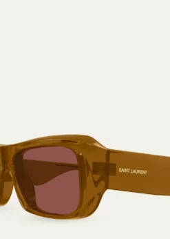 Saint LaurentMen's SL 869 Rectangle Acetate and Bio-Nylon Sunglasses