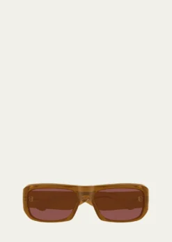 Saint LaurentMen's SL 869 Rectangle Acetate and Bio-Nylon Sunglasses