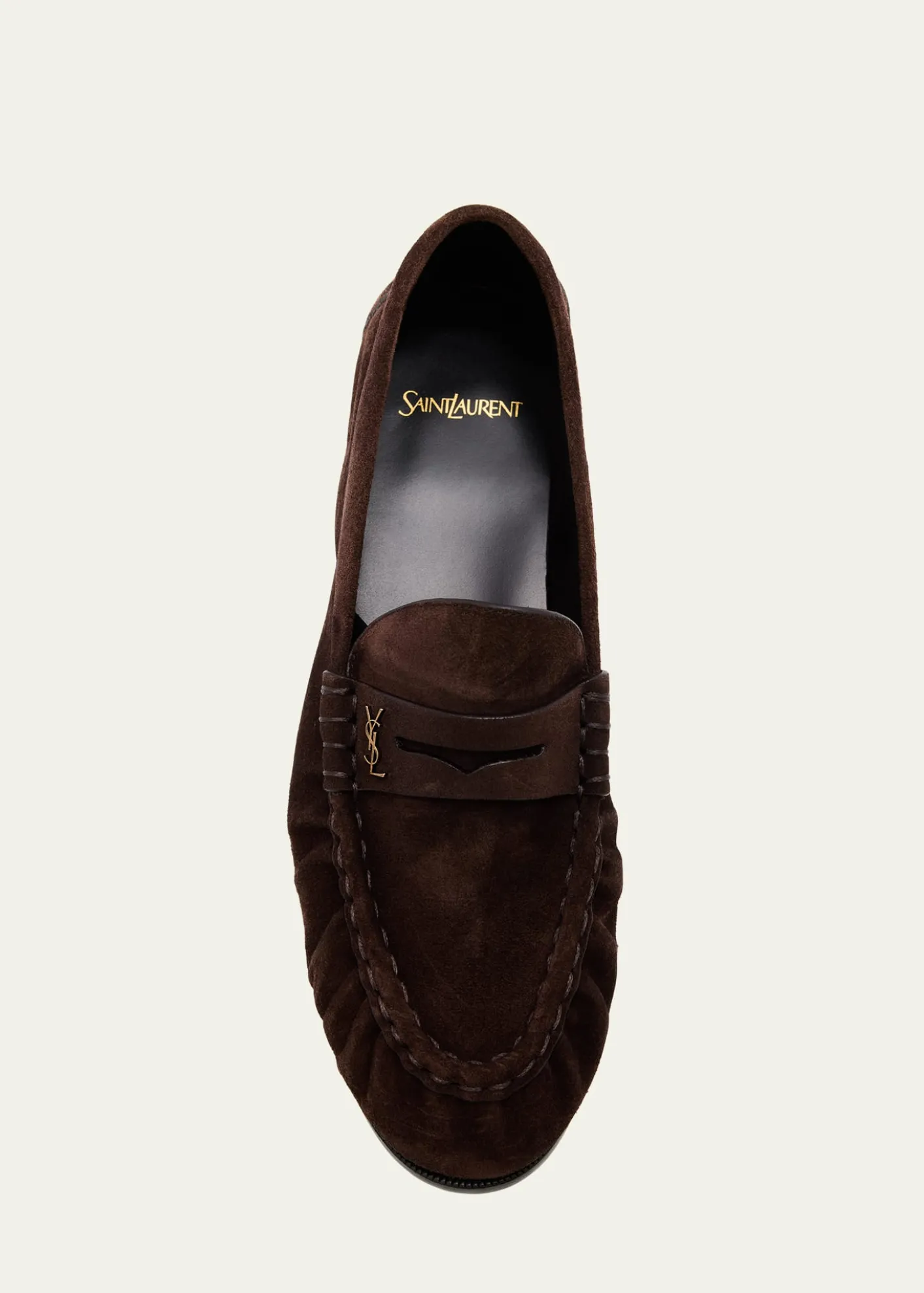 Saint LaurentMen's Suede Cassandre Penny Loafers