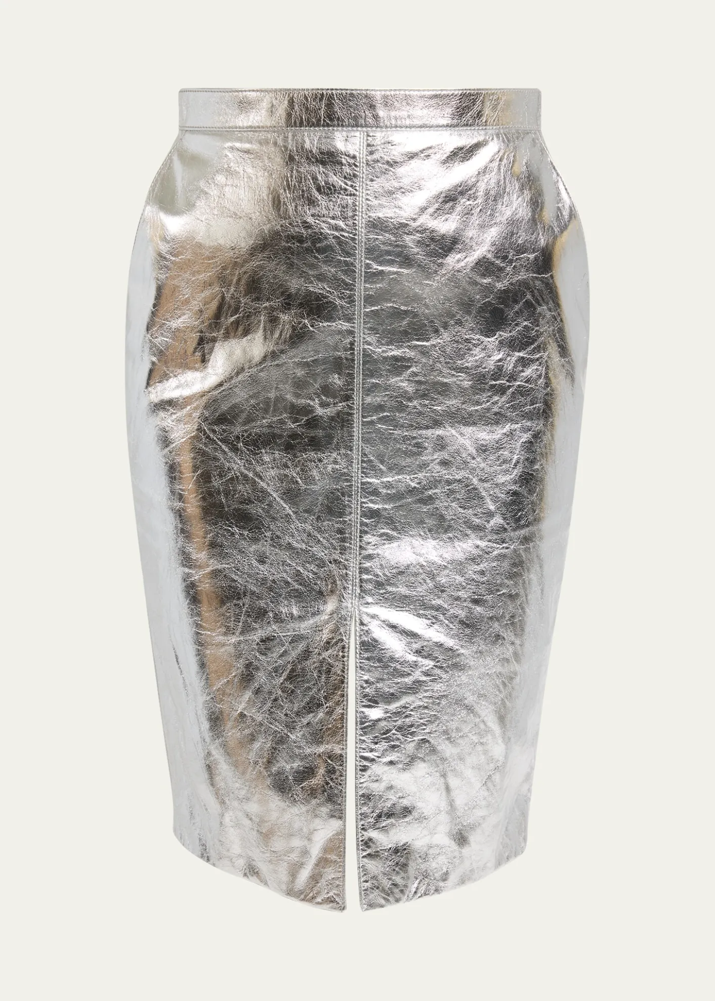 Saint LaurentMetallic Leather Pencil Skirt