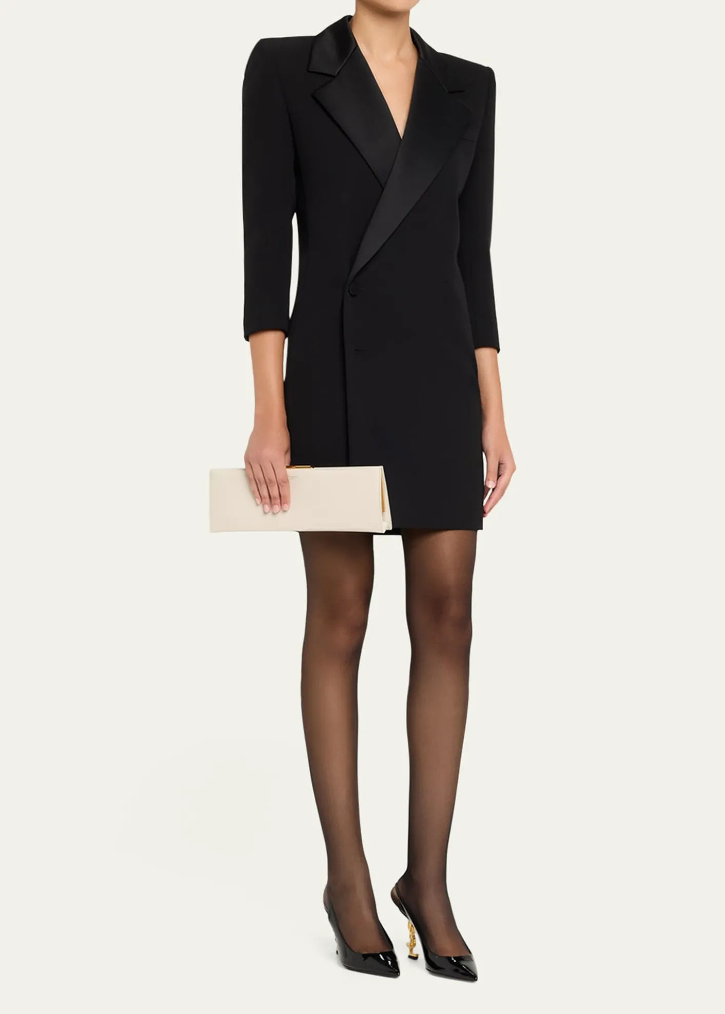 Saint LaurentMidnight Large Pochette Clutch Bag in Leather