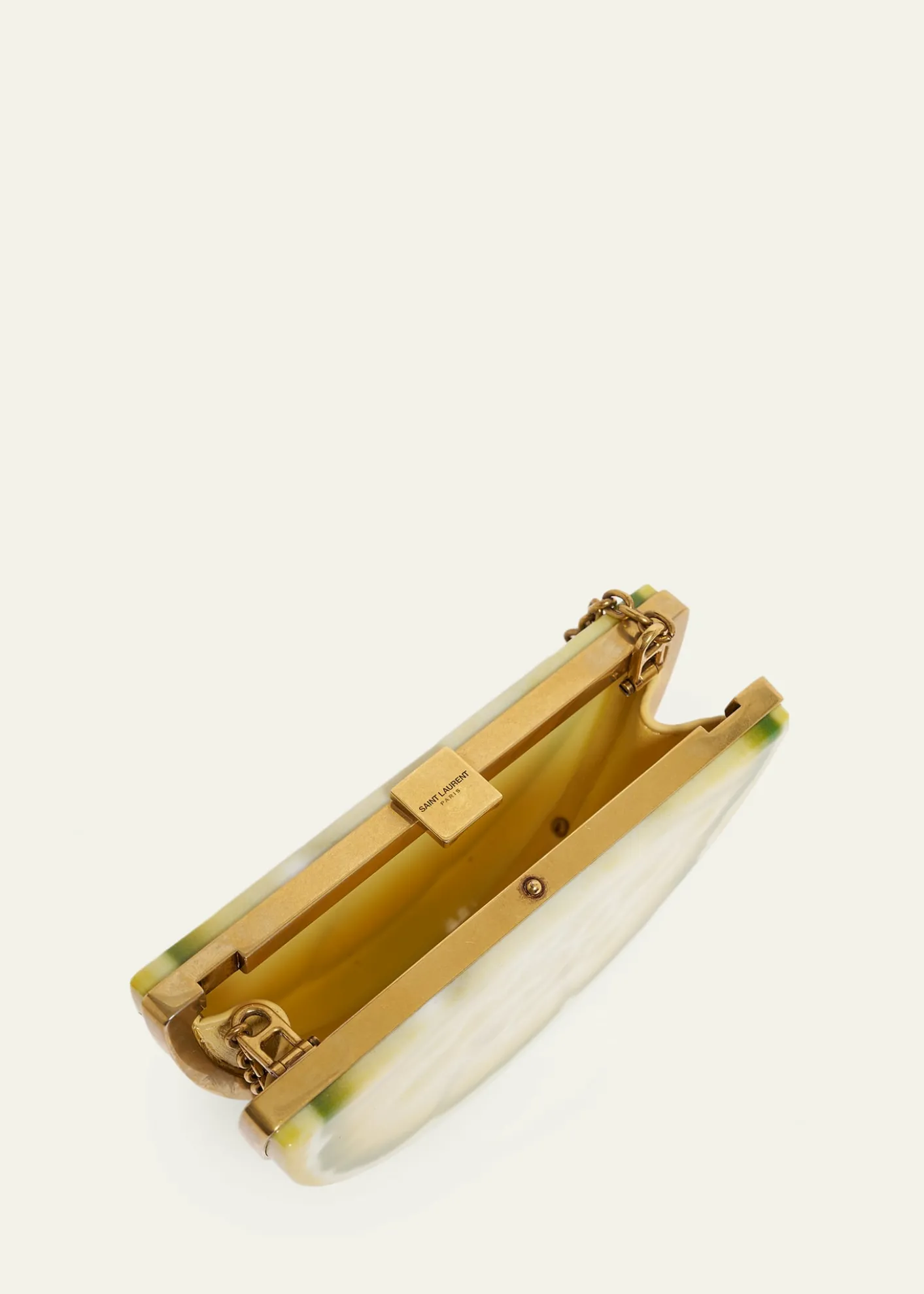 Saint LaurentMini Lemon Wedge Resin Clutch Bag