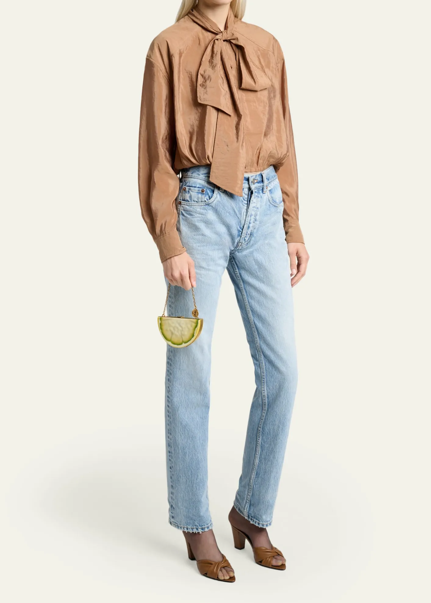 Saint LaurentMini Lemon Wedge Resin Clutch Bag