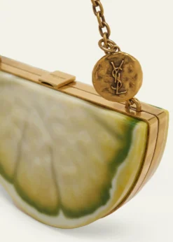 Saint LaurentMini Lemon Wedge Resin Clutch Bag