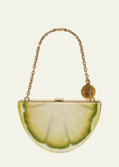 Saint LaurentMini Lemon Wedge Resin Clutch Bag