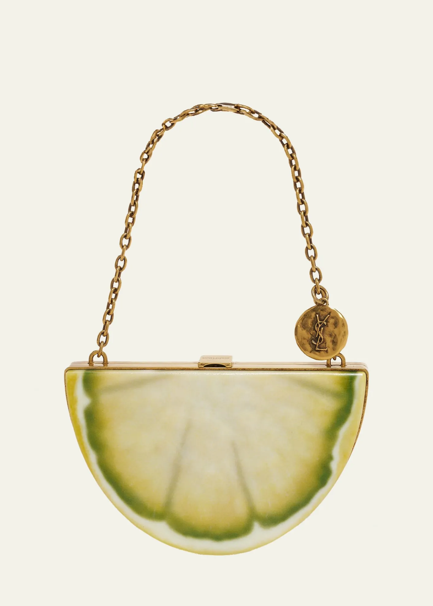 Saint LaurentMini Lemon Wedge Resin Clutch Bag