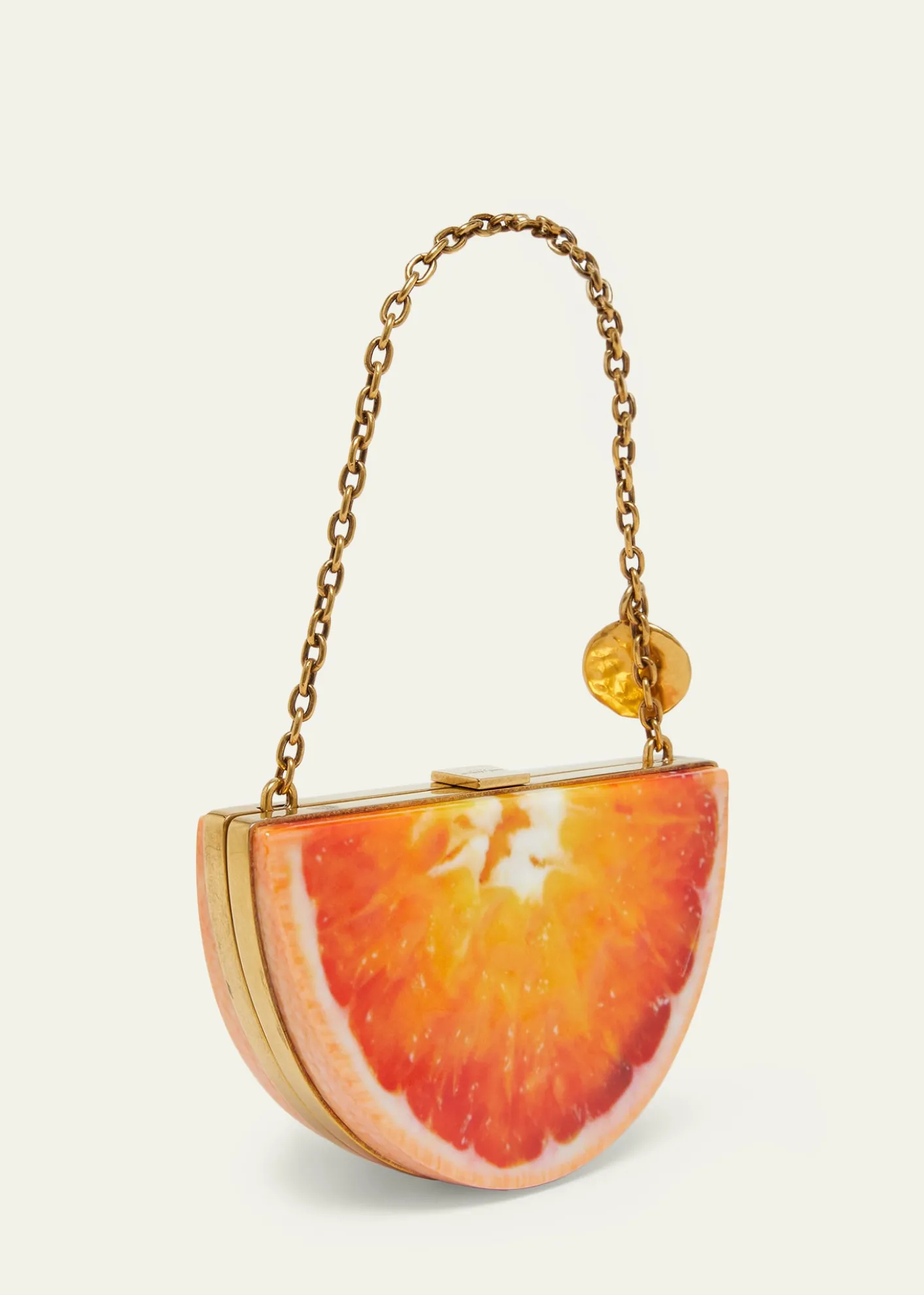 Saint LaurentMini Orange Wedge Resin Clutch Bag