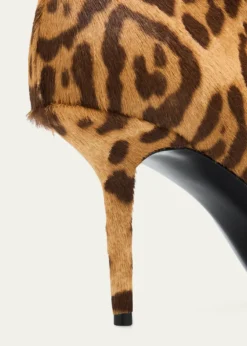 Saint Laurent75mm Ashley Leopard Calf Hair Booties