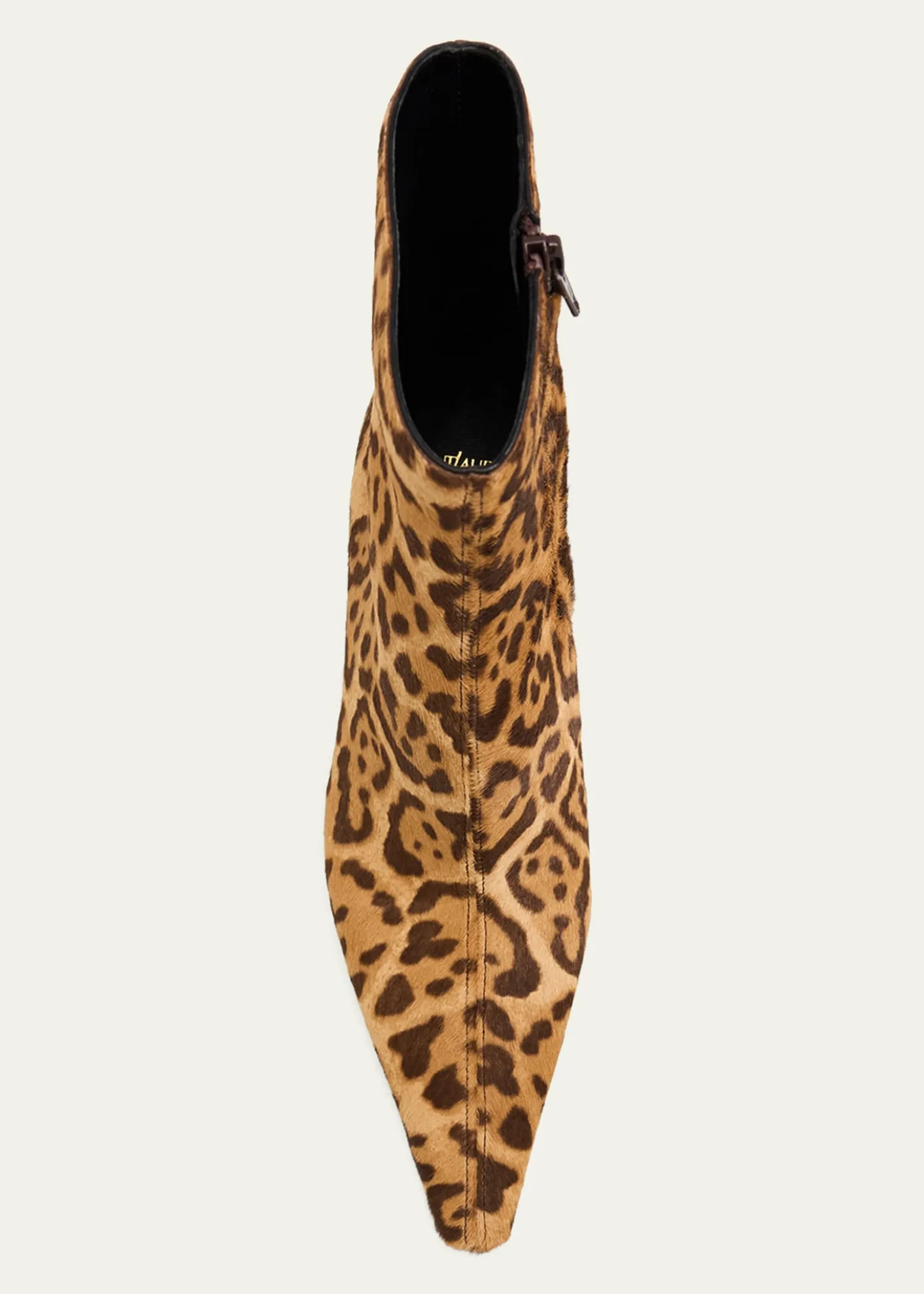 Saint Laurent75mm Ashley Leopard Calf Hair Booties