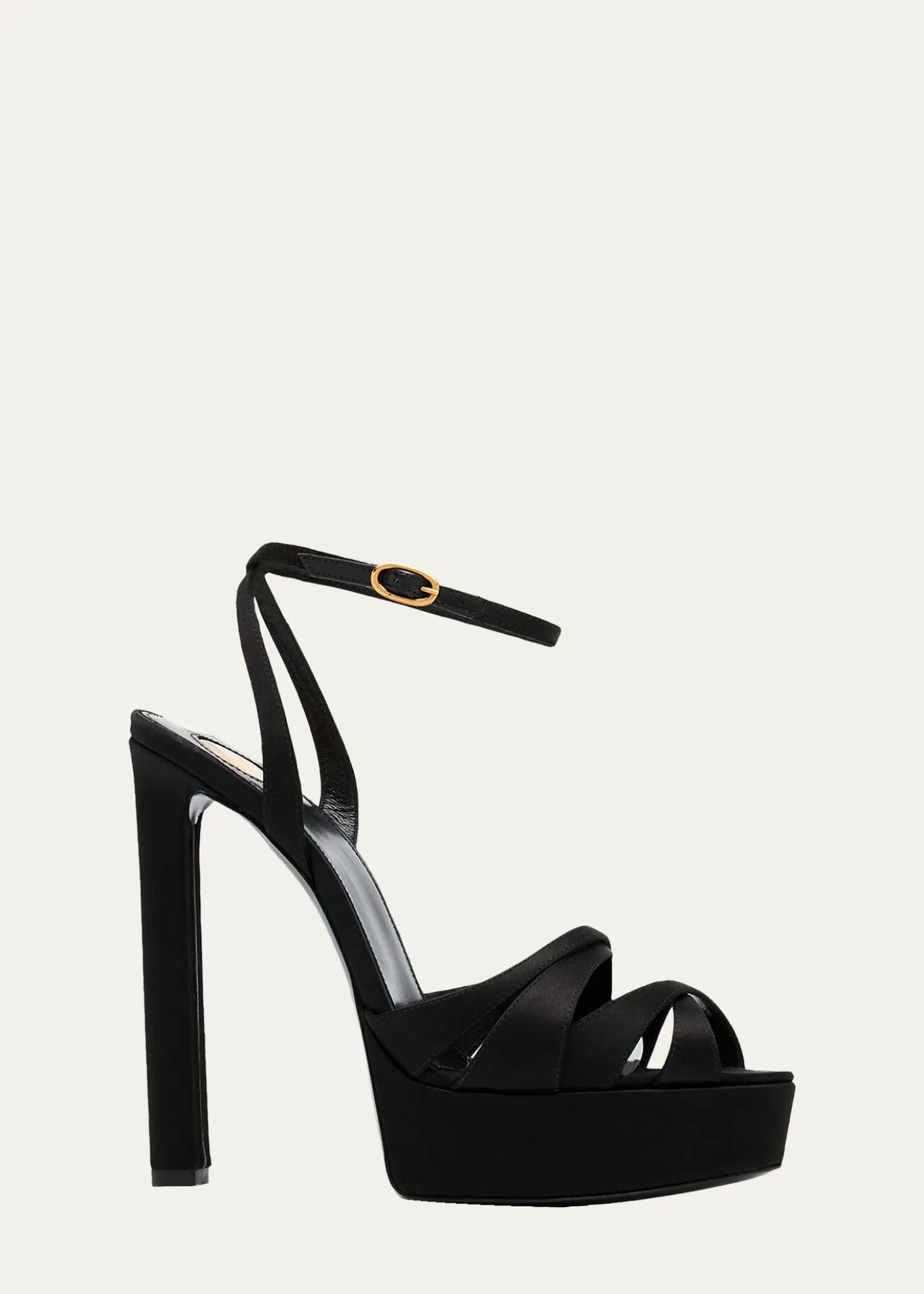 Saint Laurent110mm Chandelle Satin Platform Sandals