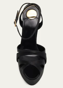 Saint Laurent110mm Chandelle Satin Platform Sandals