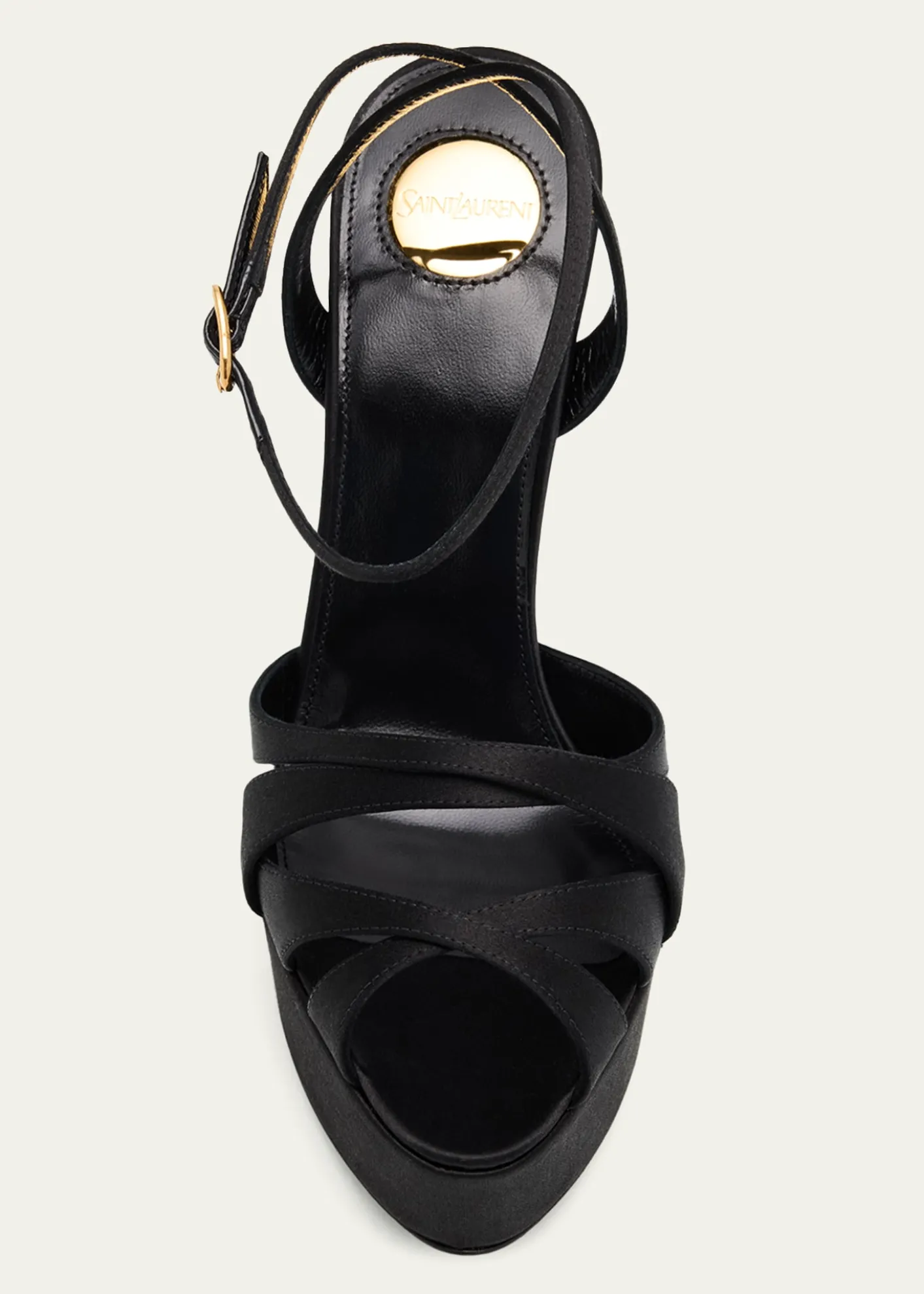 Saint Laurent110mm Chandelle Satin Platform Sandals