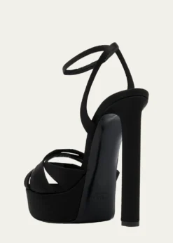 Saint Laurent110mm Chandelle Satin Platform Sandals