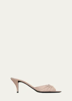 Saint Laurent75mm Corvara YSL Leather Mule Pumps
