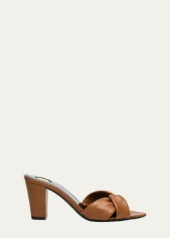 Saint Laurent75mm Franciane Leather Mule Sandals