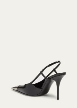 Saint Laurent90mm Jeanne Leather Slingback Pumps