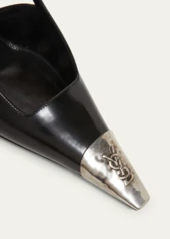 Saint Laurent90mm Jeanne Leather Slingback Pumps