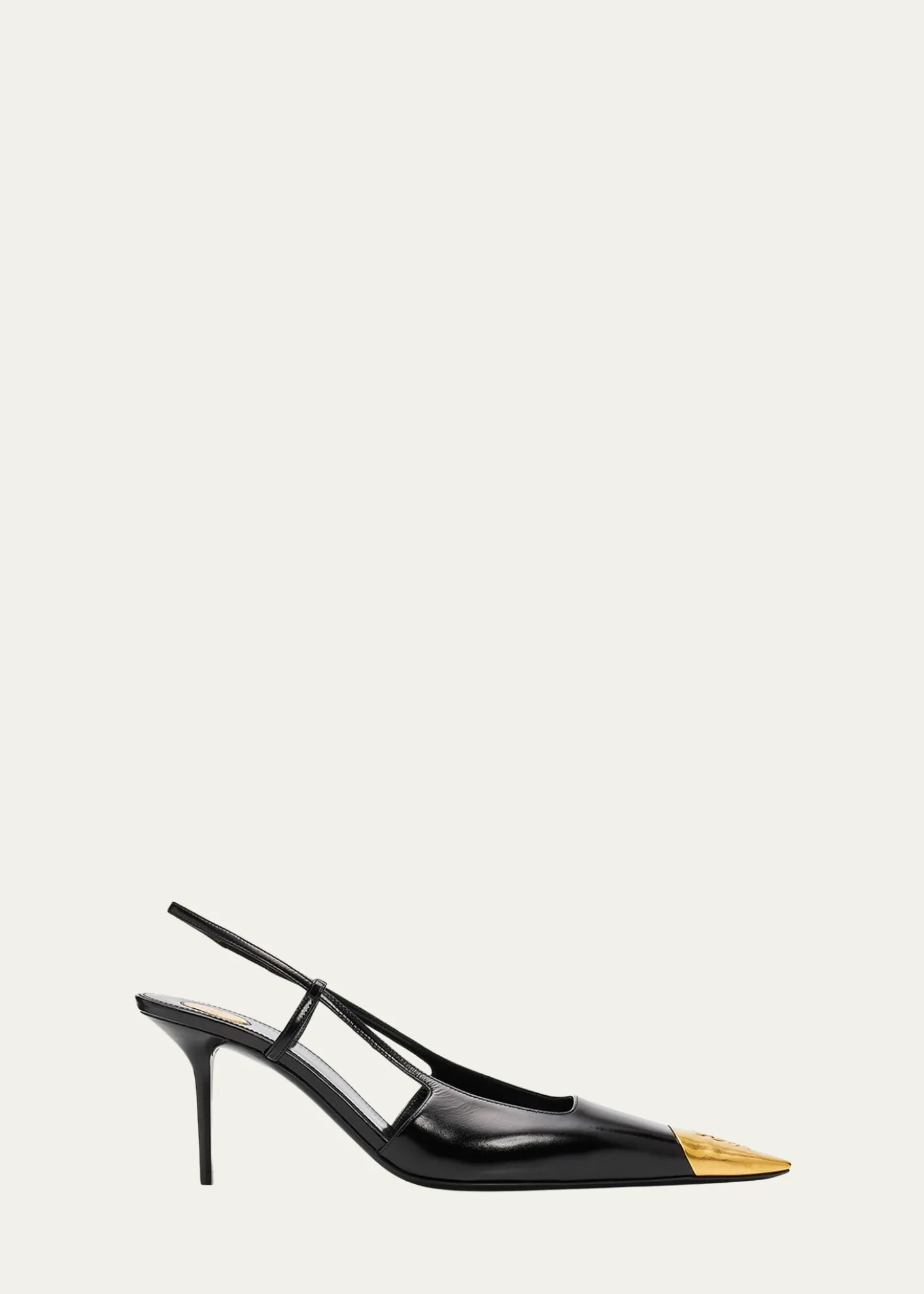 Saint Laurent75mm Jeanne Leather Slingback Pumps