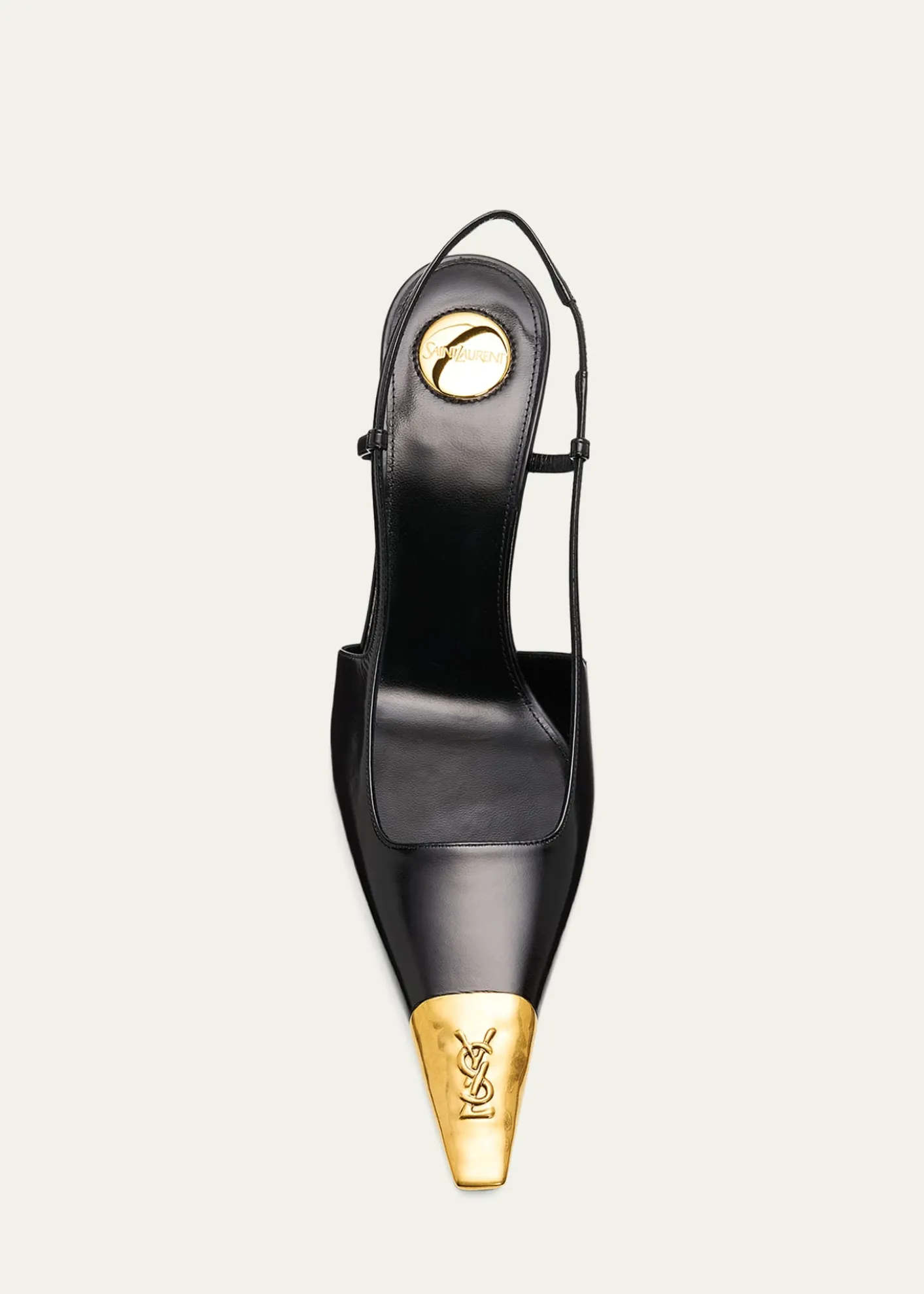 Saint Laurent75mm Jeanne Leather Slingback Pumps