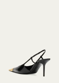 Saint Laurent75mm Jeanne Leather Slingback Pumps