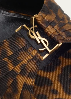 Saint Laurent90mm Leopard Grosgrain Mule Pumps