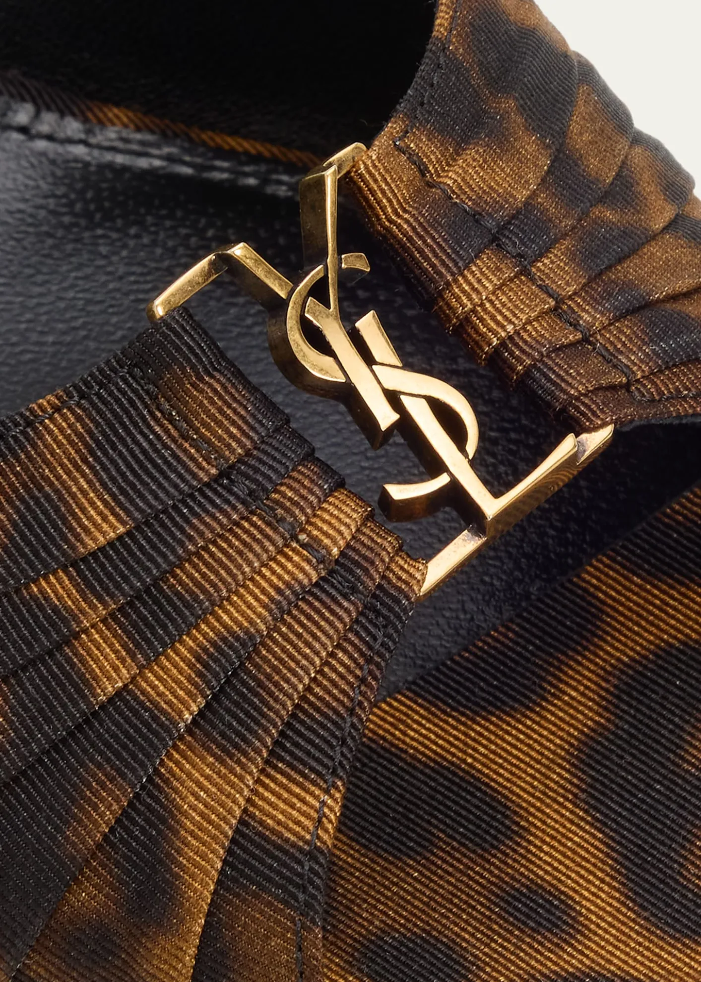 Saint Laurent90mm Leopard Grosgrain Mule Pumps