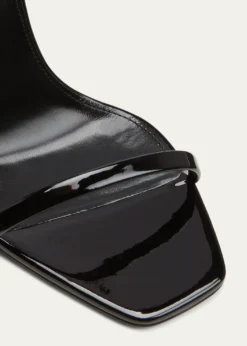 Saint Laurent110mm Opyum YSL Patent Leather Sandals with Golden Hardware