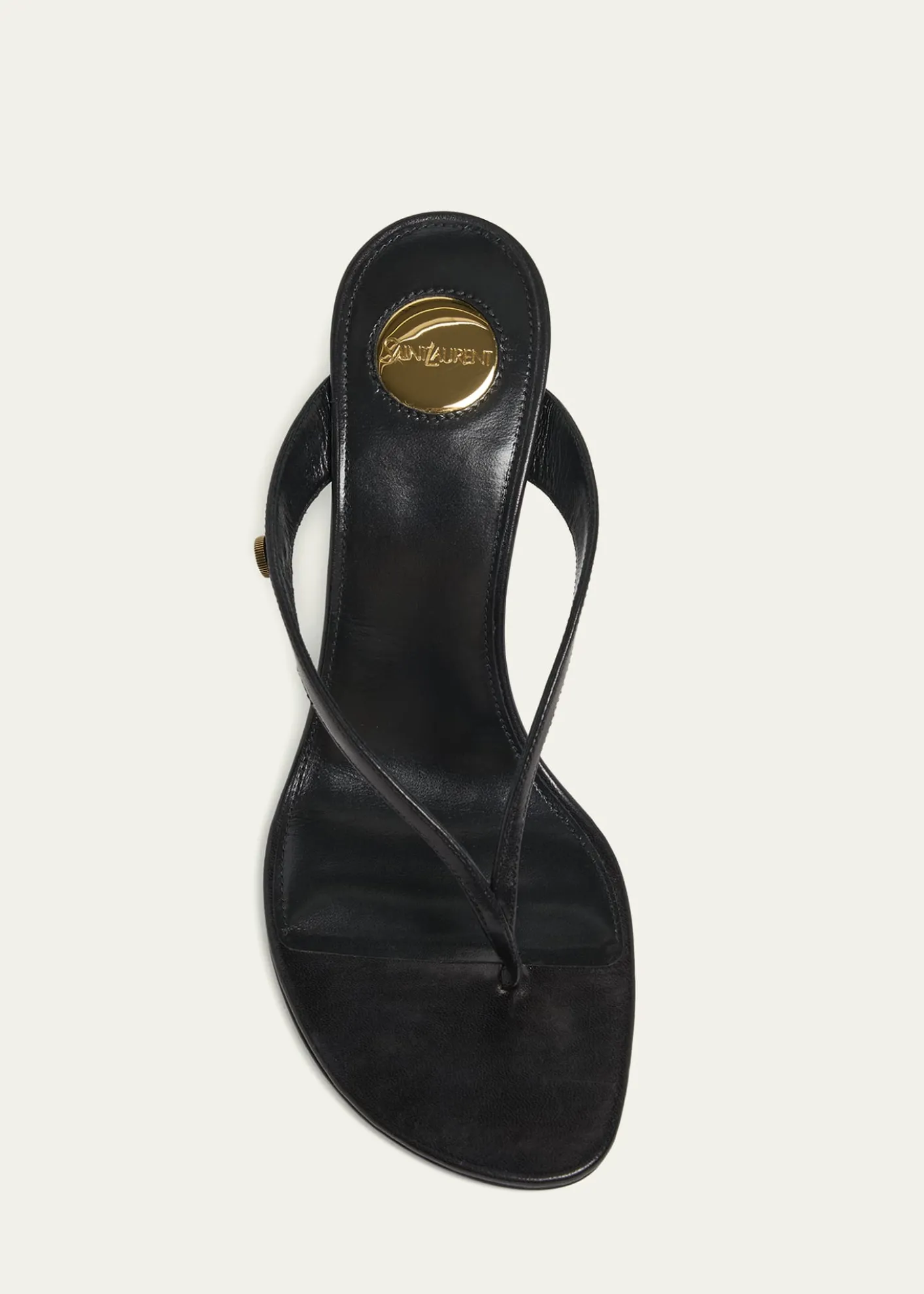 Saint Laurent75mm Sue Leather Thong Mules