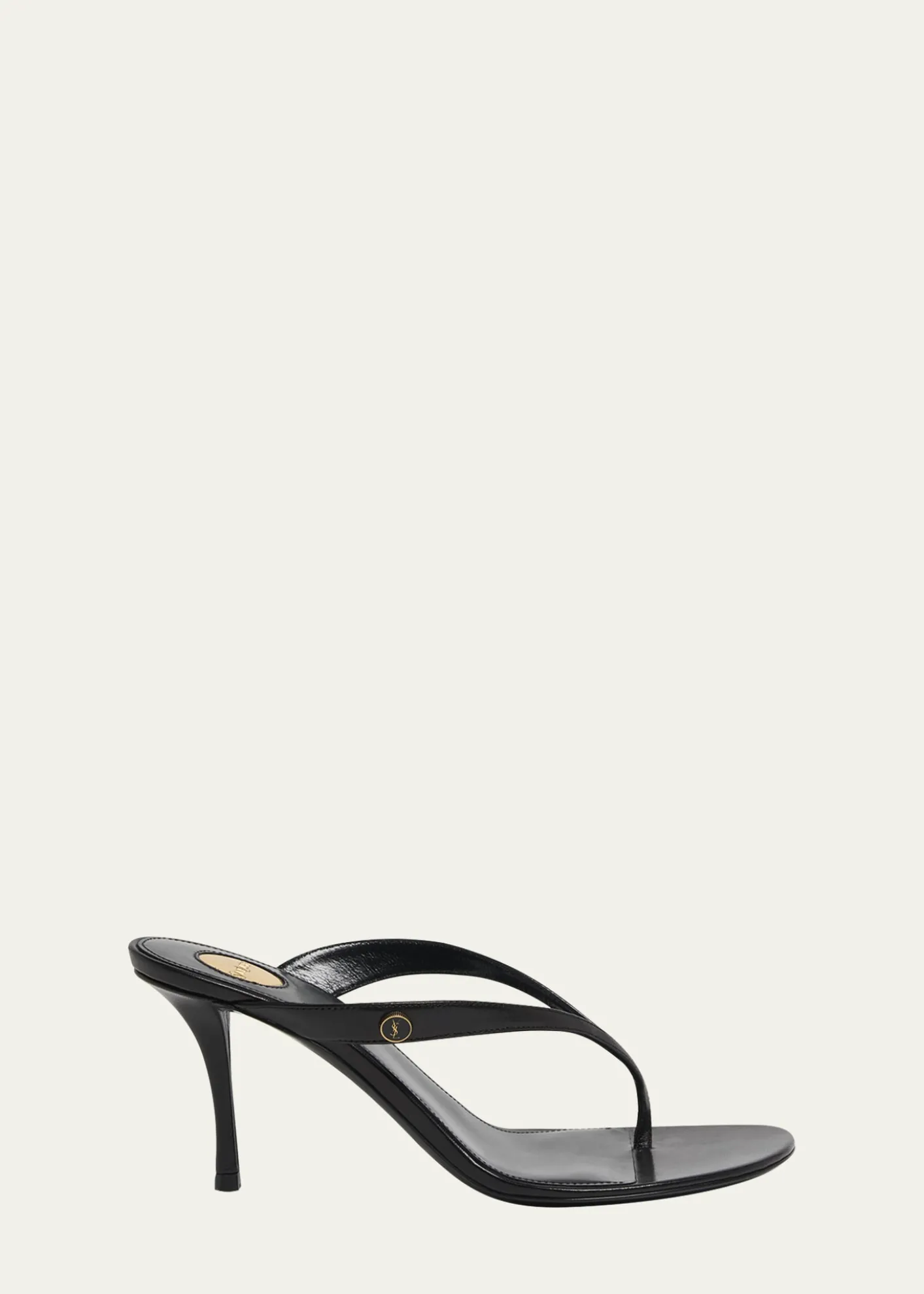 Saint Laurent75mm Sue Leather Thong Mules