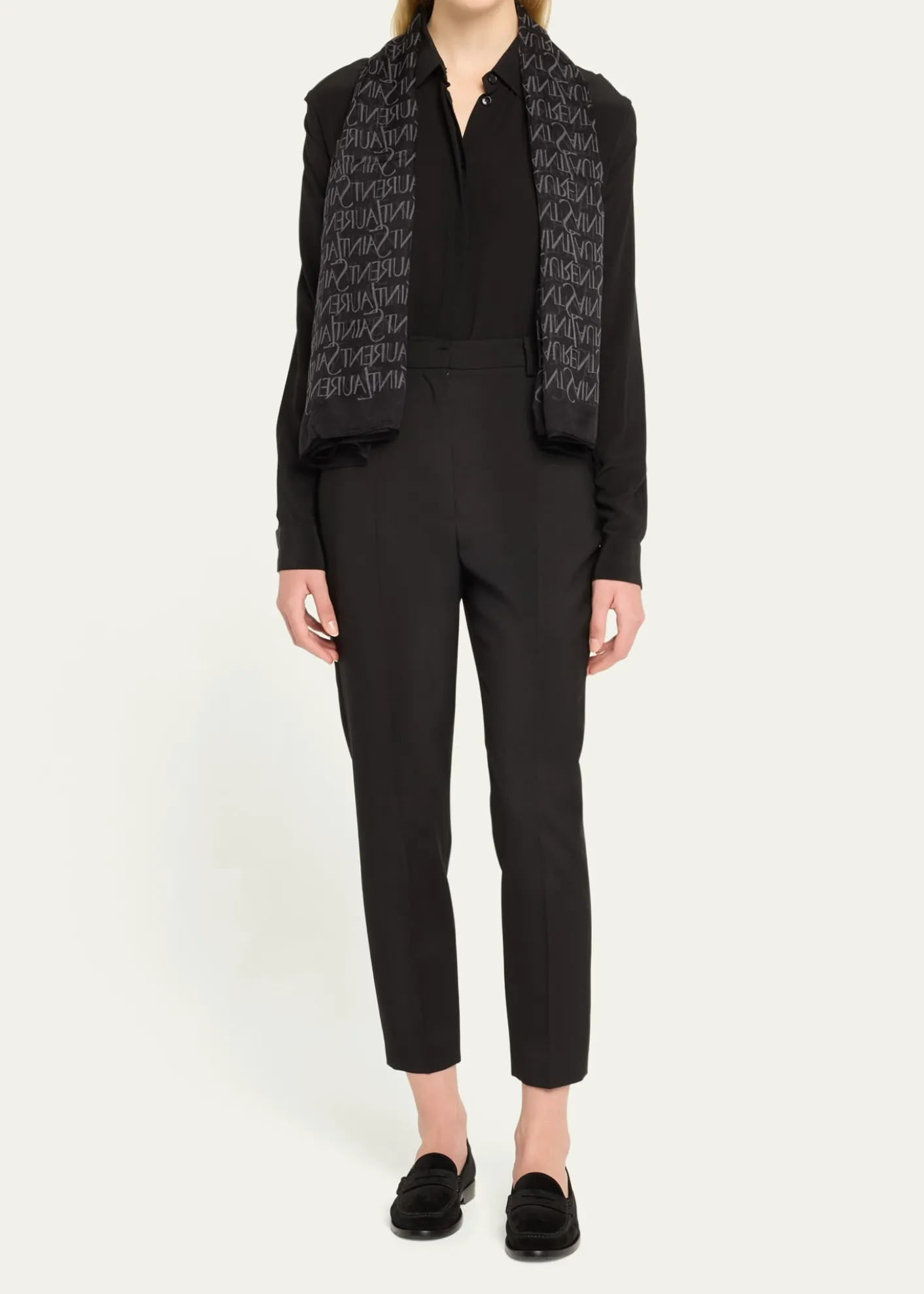 Saint LaurentMonogram Sheer Scarf
