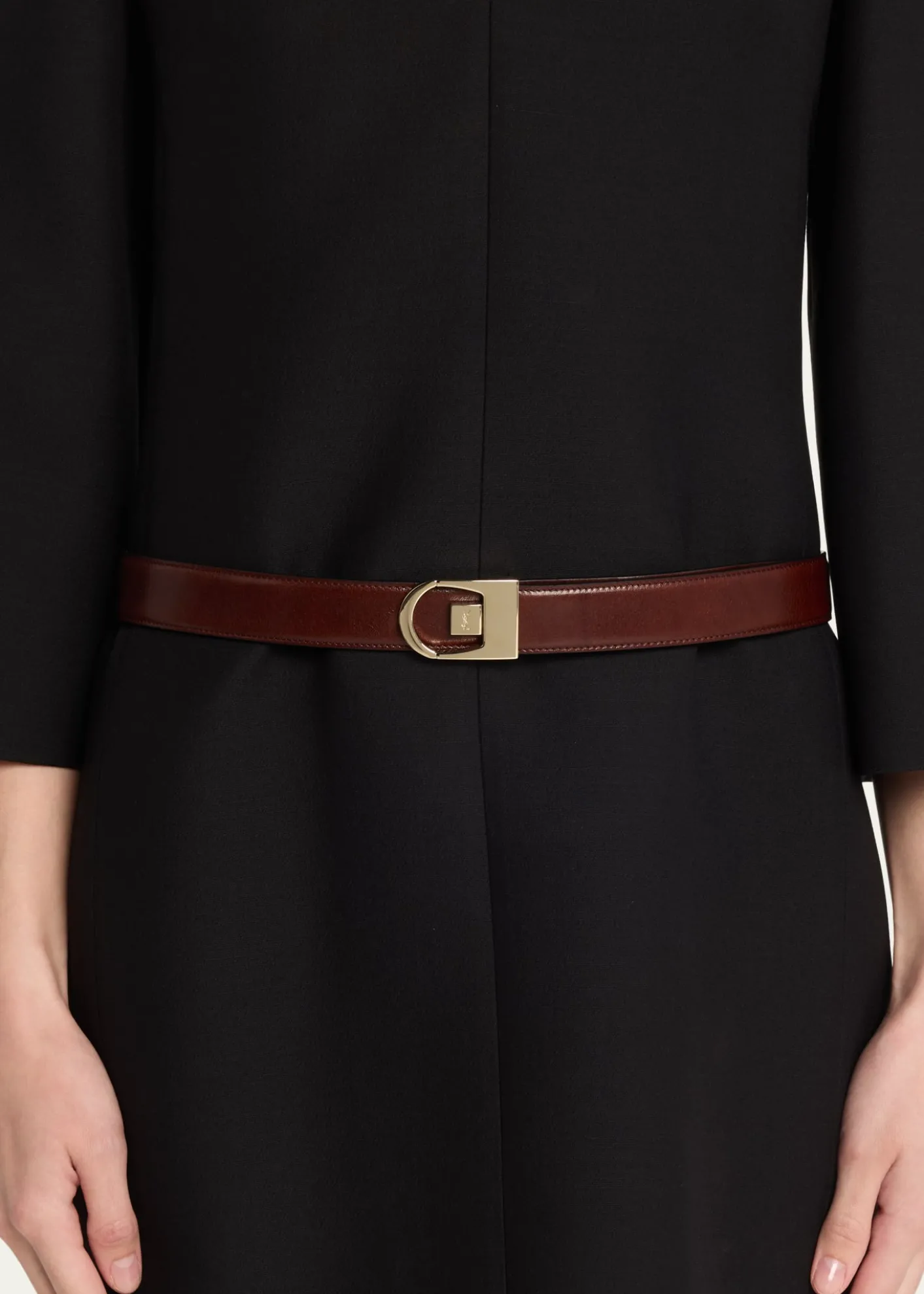 Saint LaurentNew Logo Reversible Leather Belt
