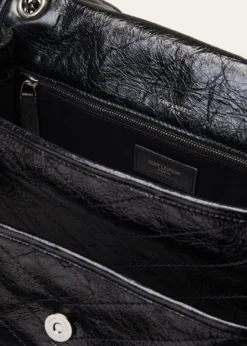 Saint LaurentNiki Large Flap YSL Shoulder Bag in Crinkled Leather