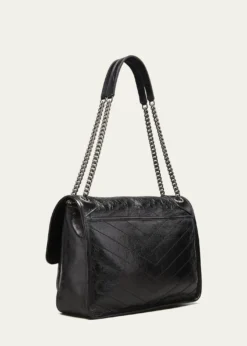 Saint LaurentNiki Large Flap YSL Shoulder Bag in Crinkled Leather