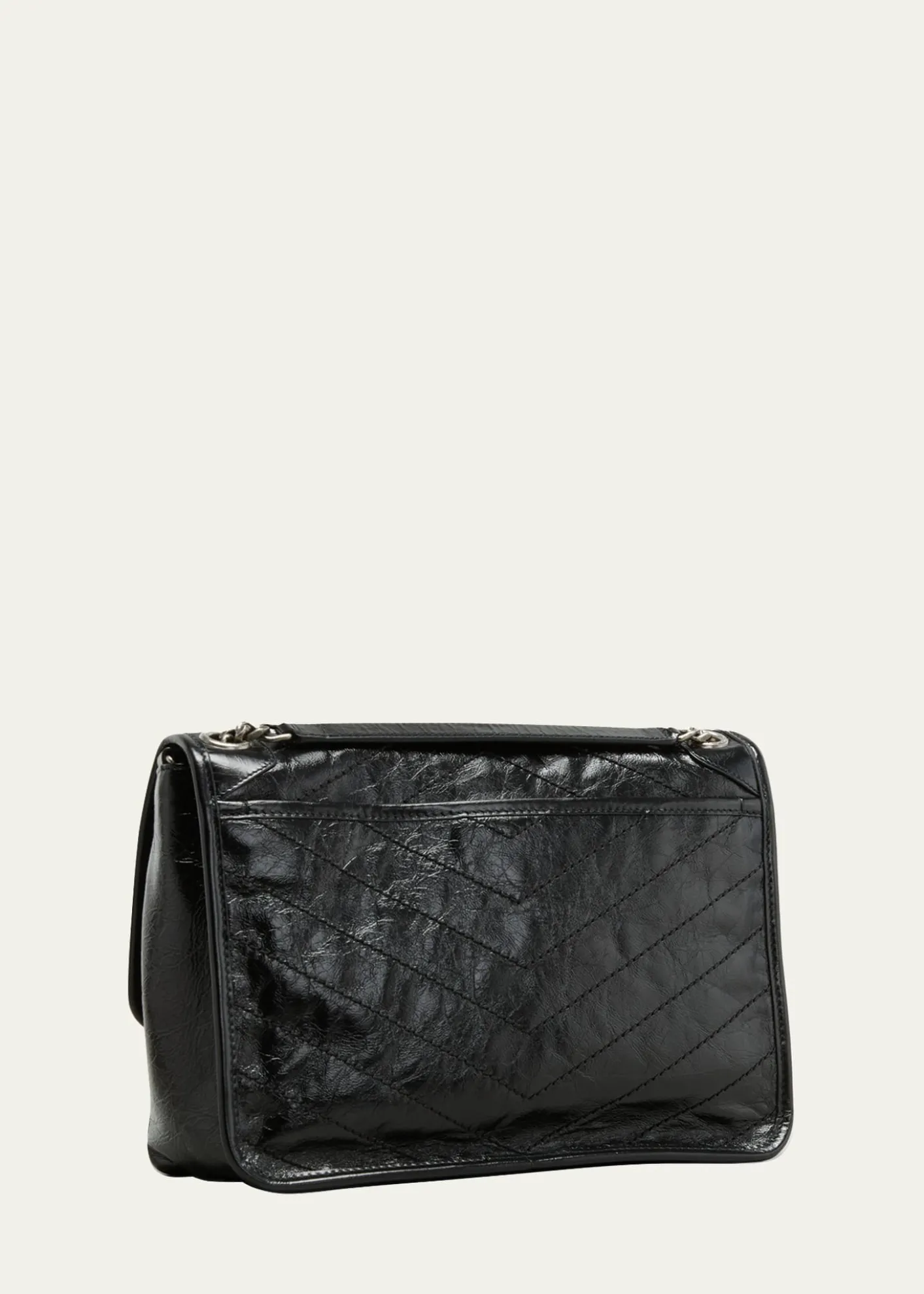 Saint LaurentNiki Medium Flap YSL Shoulder Bag in Crinkled Leather