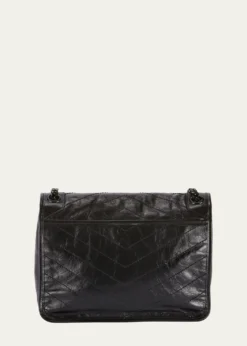 Saint LaurentNiki Medium Flap YSL Shoulder Bag in Crinkled Leather
