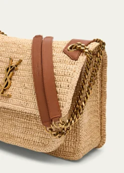 Saint LaurentNiki Medium YSL Shoulder Bag in Raffia