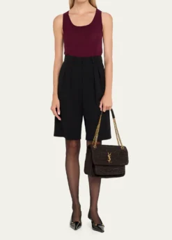 Saint LaurentNiki Medium YSL Raffia Shoulder Bag