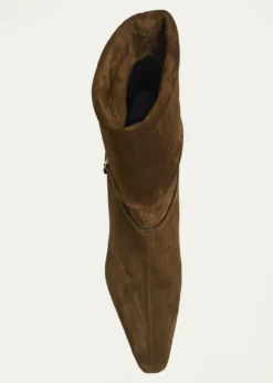 Saint LaurentNiki Suede YSL Stiletto Ankle Booties