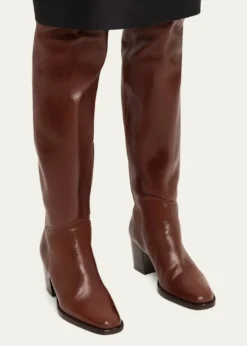 Saint LaurentOdeon Leather Over-The-Knee Boots