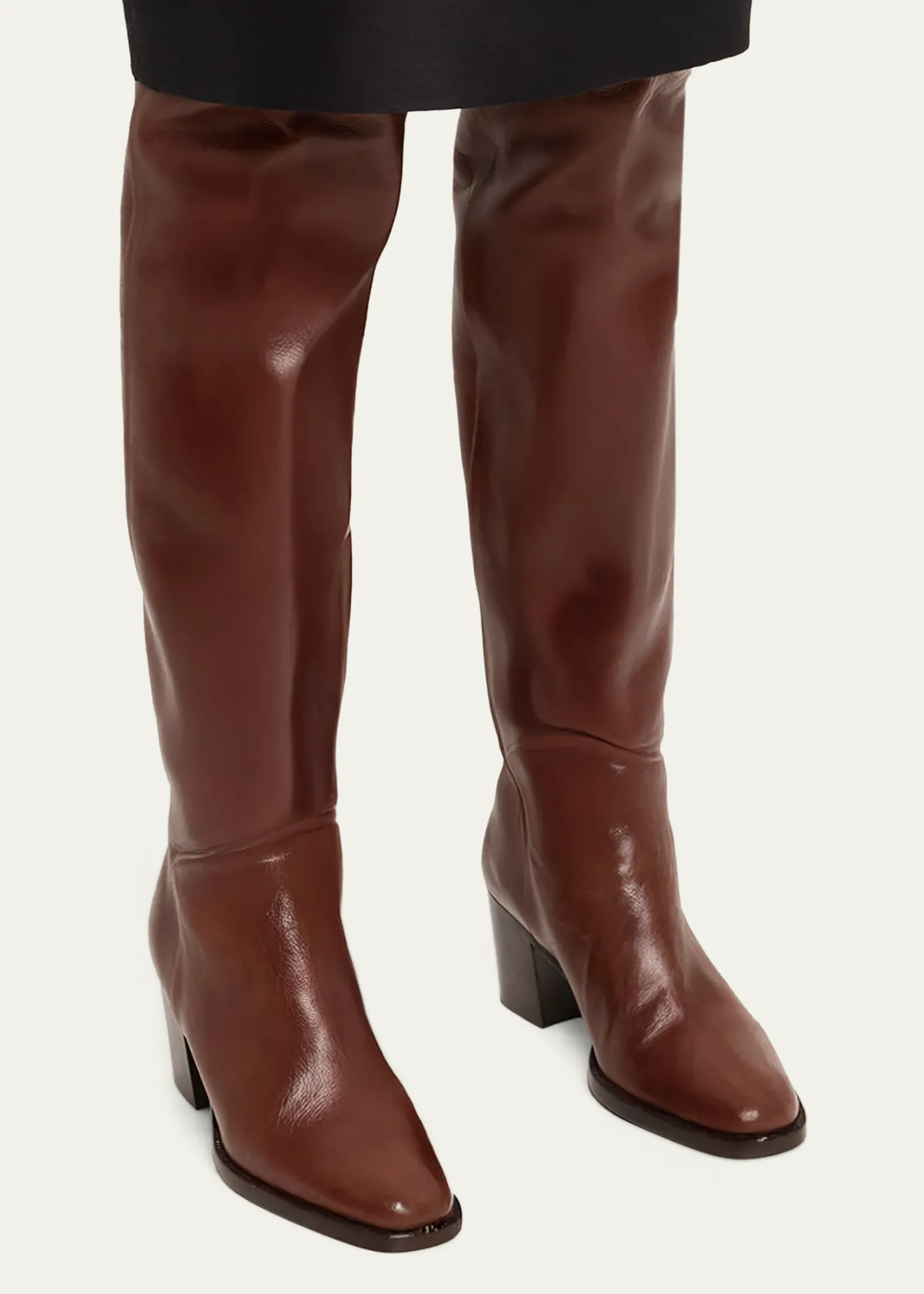 Saint LaurentOdeon Leather Over-The-Knee Boots